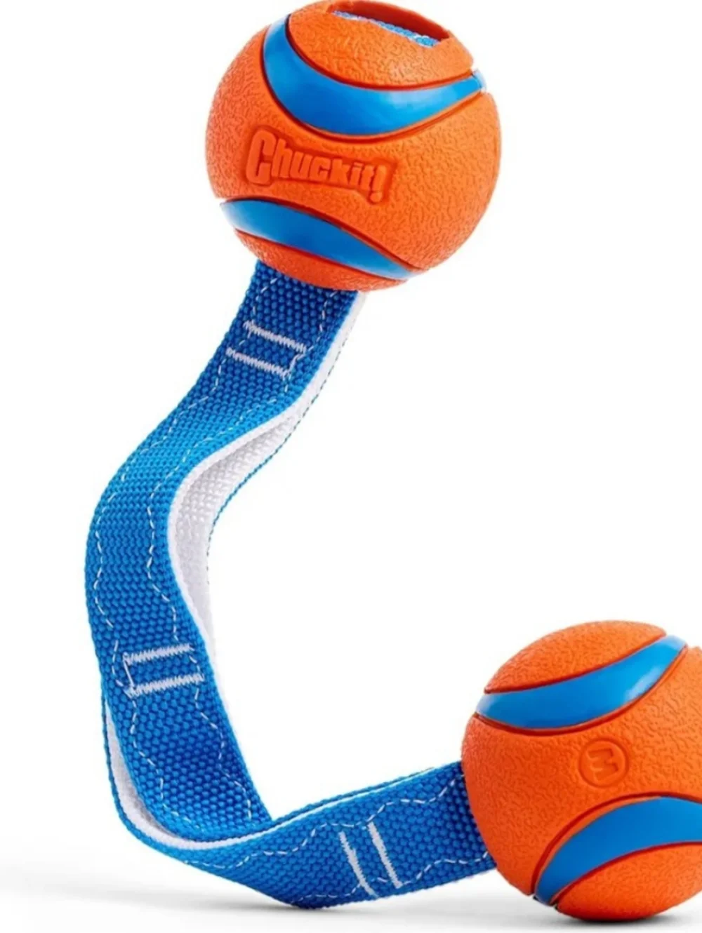 Chuckit! Ultra Duo-Tug Toy For 🐶 Dog Orange & Blue Ball Size M - Picture 2 of 2